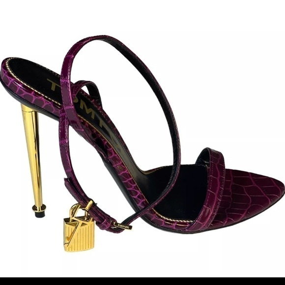 Tom Ford Burgundy and Gold Heels - Picture 2 of 16